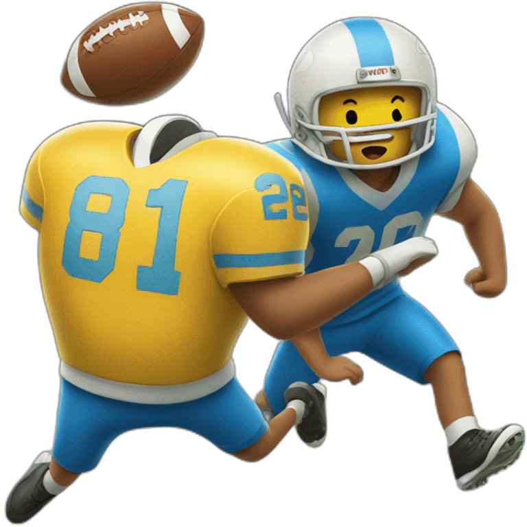 Jake and finn from adventure time playing football emoji