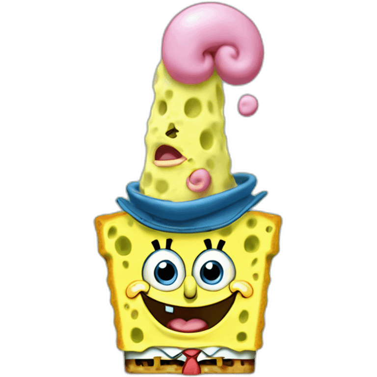 sponge bob with dilou emoji