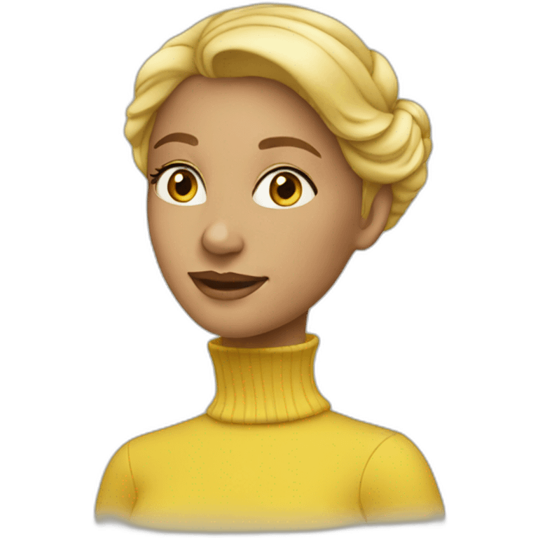 yellow elegant woman turtleneck emoji