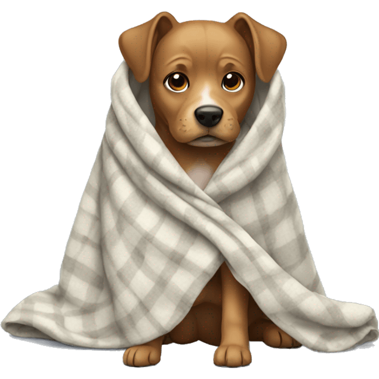 Dog wearing a blanket emoji