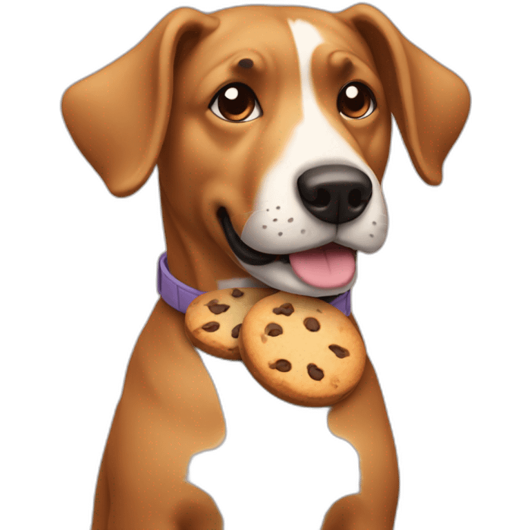 Dog with cookies emoji