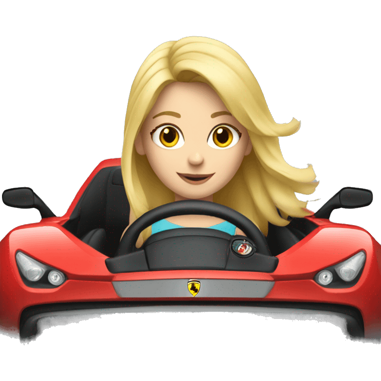 Blond girl driving a ferrari emoji