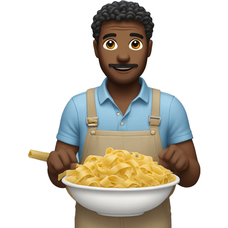 A man with pasta for limbs emoji