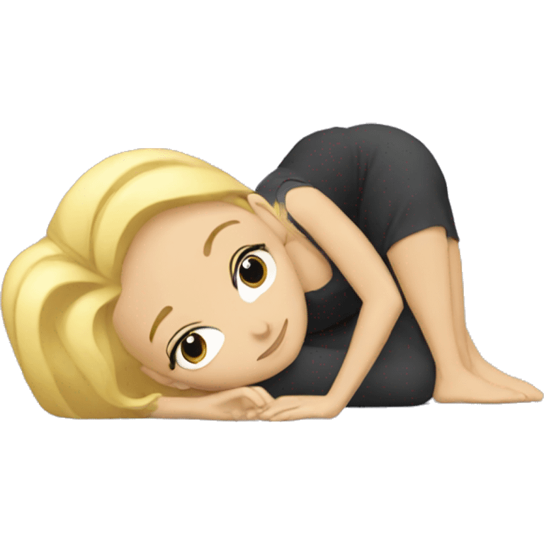 Blonde woman laying on the ground emoji