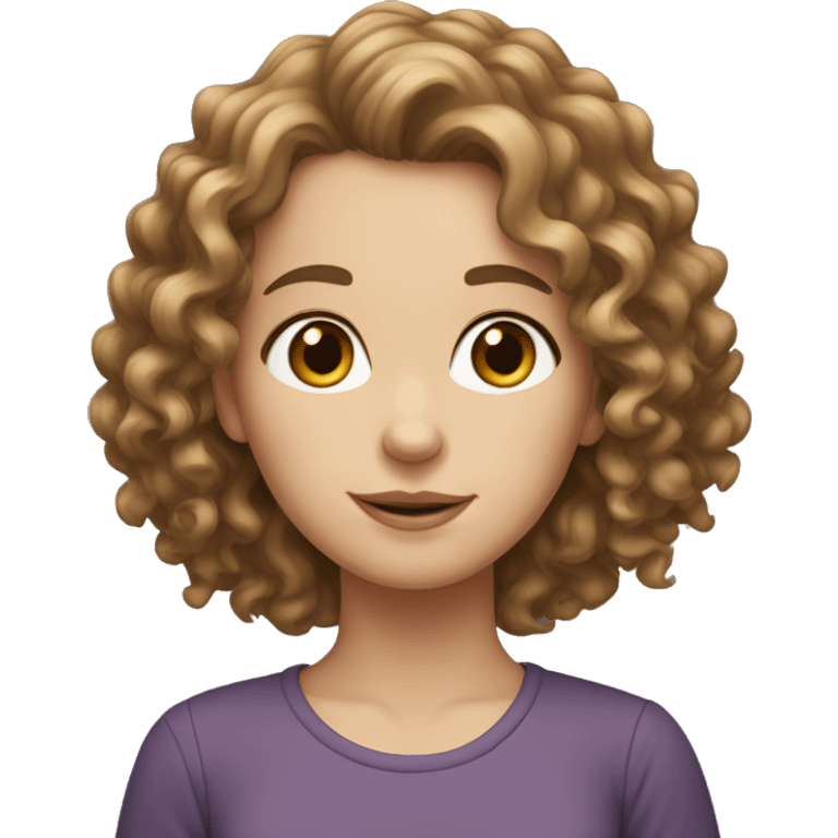 White girl with curly brown hair  emoji