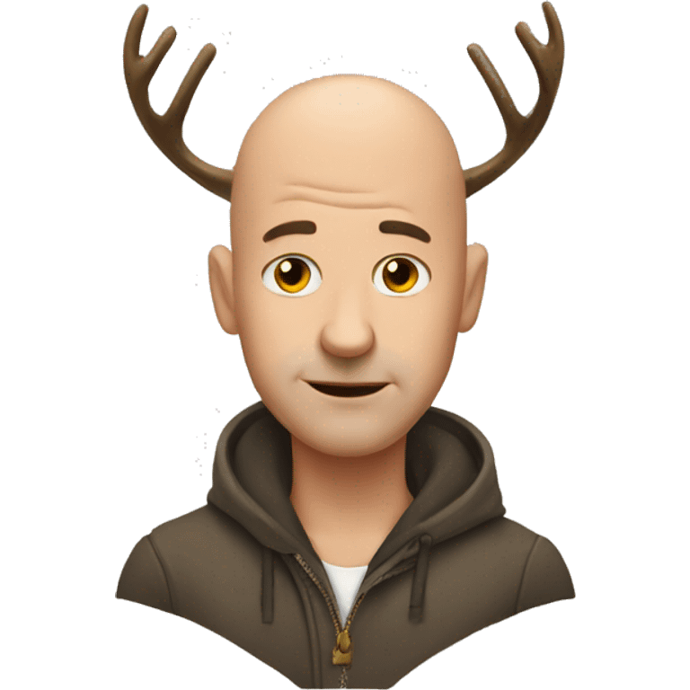 bald mad with a deer emoji