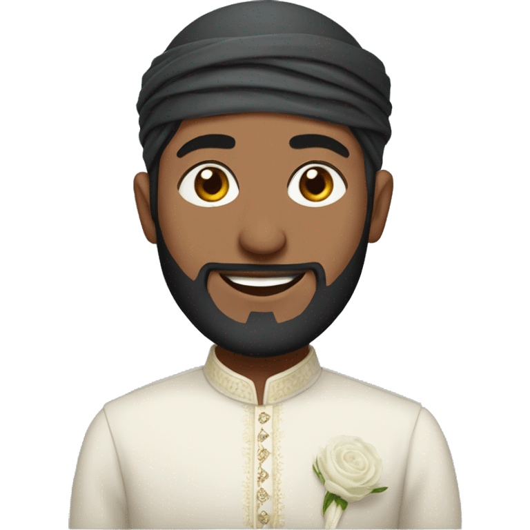 Indian Muslim man black Hijabi wedding emoji