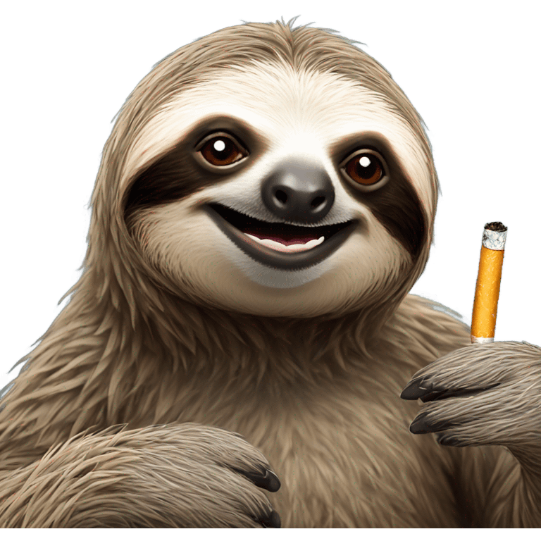 Three toed sloth with cigarette ￼ emoji