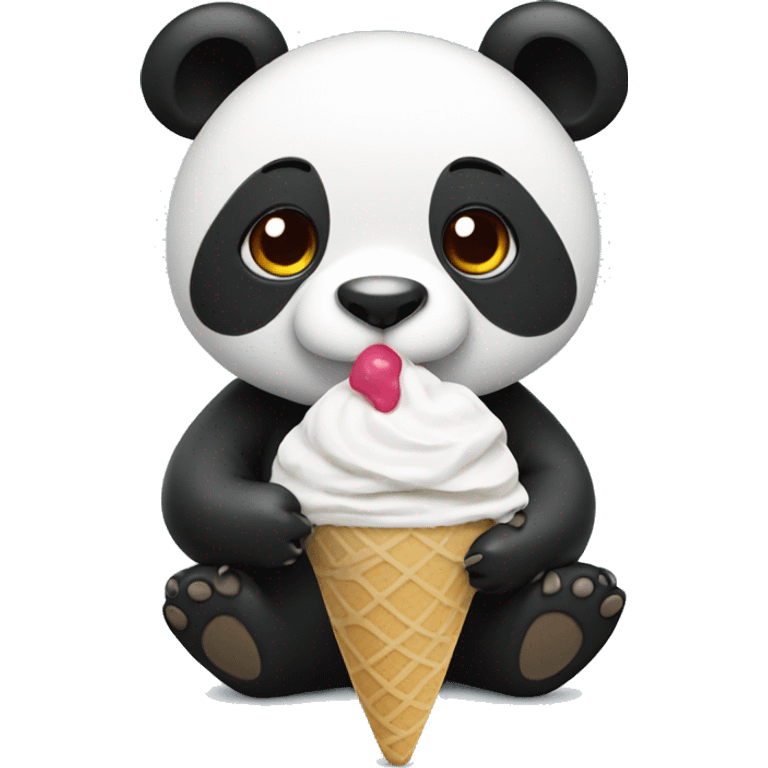 Panda eating ice cream emoji