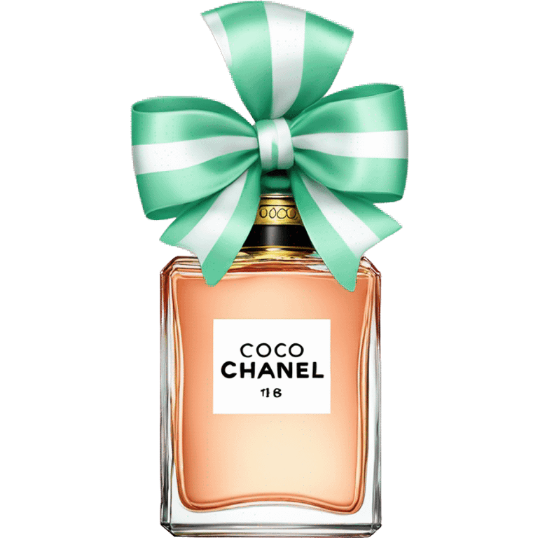 Coco Chanel perfume with peppermint bow emoji