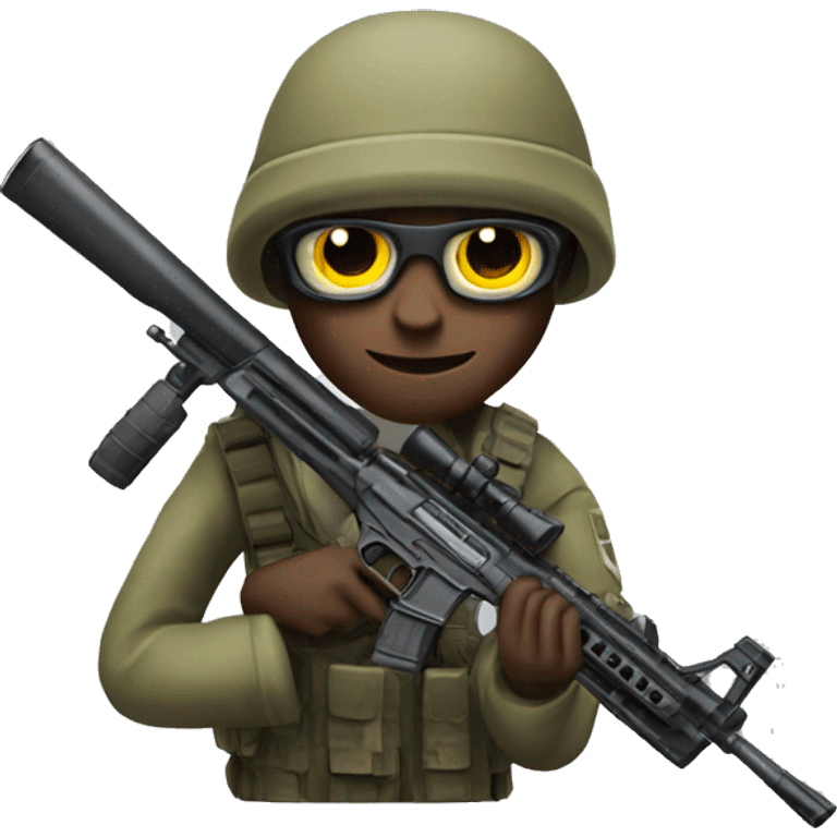 Call Of Duty character with a sniper rifle  emoji