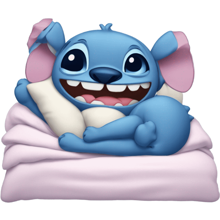 Stitch lying in bed emoji