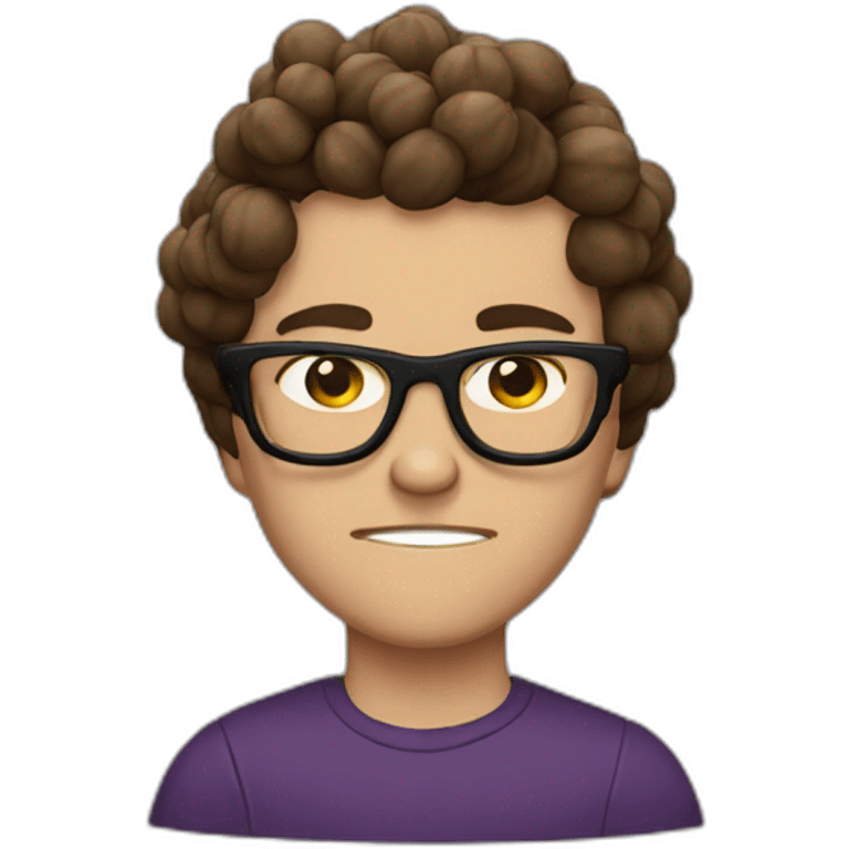 brown haired young, angry and hertless men with glasses, throwing grapes emoji