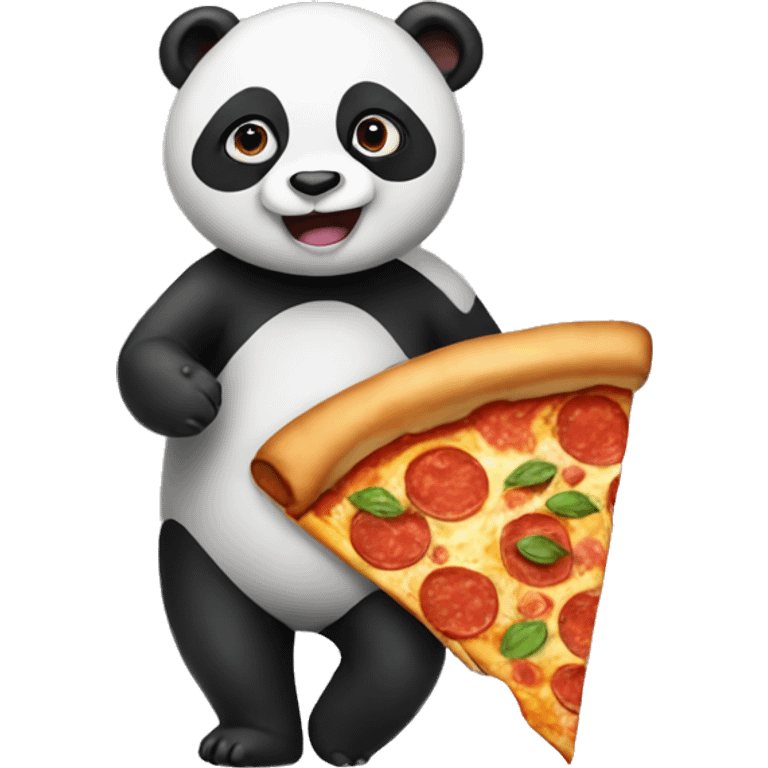 Panda with a pizza emoji