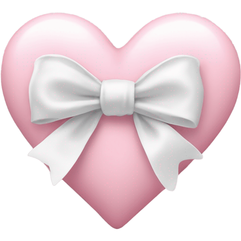 Pastel pink heart with white bow emoji