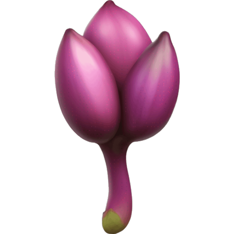 generate a tan egglplant with a pink leaf emoji