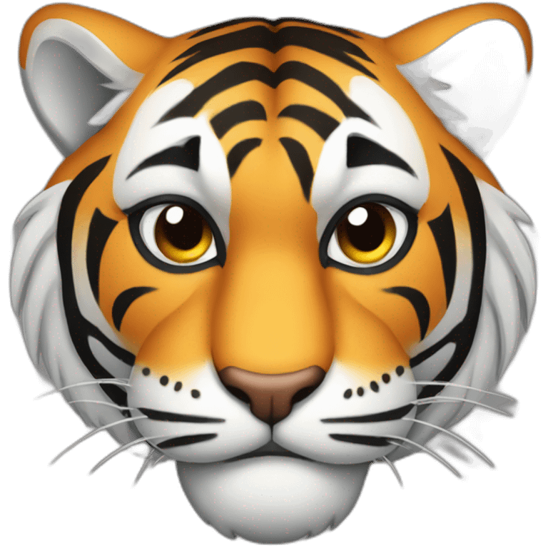 Tiger with evil face  with his arms crossed emoji