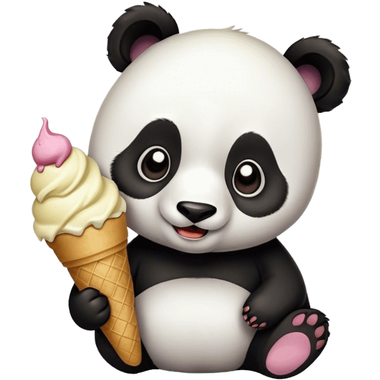 Panda eating ice cream emoji