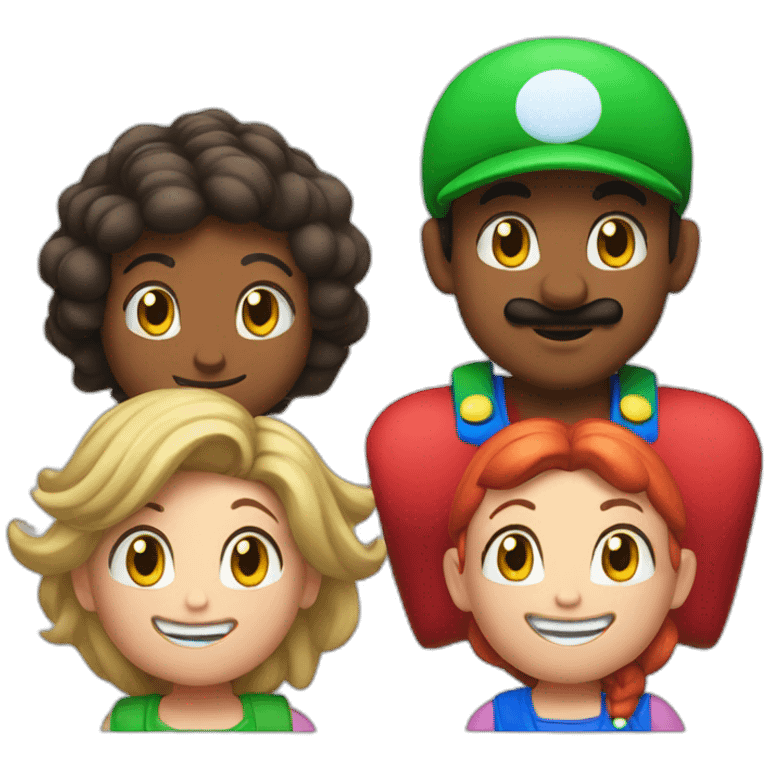 Four children playing super Mario wonder emoji