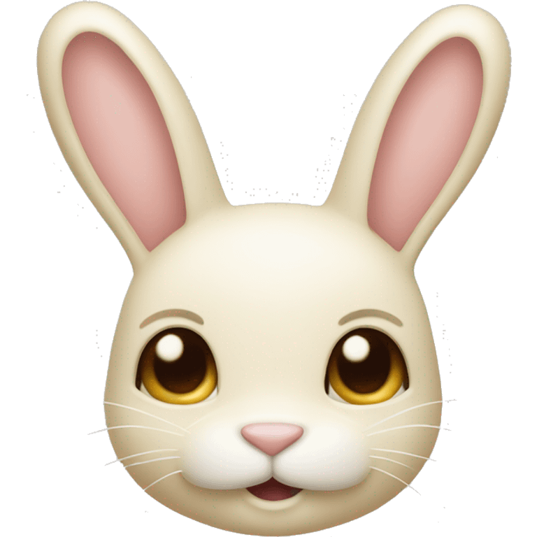 Cream color bunny face emoji