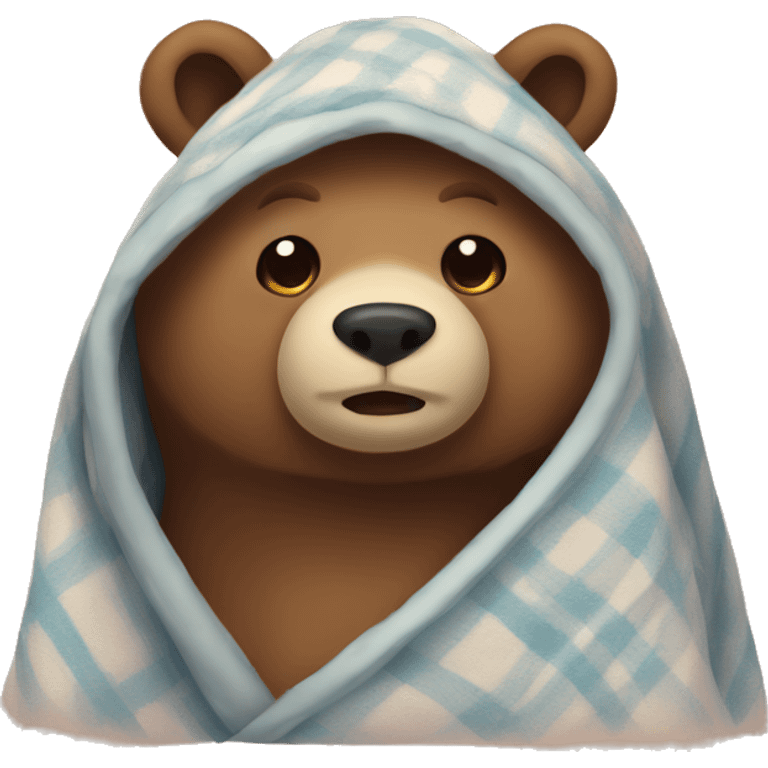 bear cozy in blanket emoji