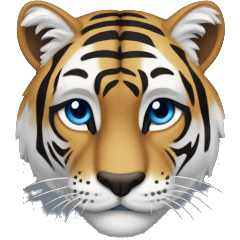 Quiero que me hagas un emoji de un tigre azul con rayas y que aparezca saltando hacia la derecha emoji