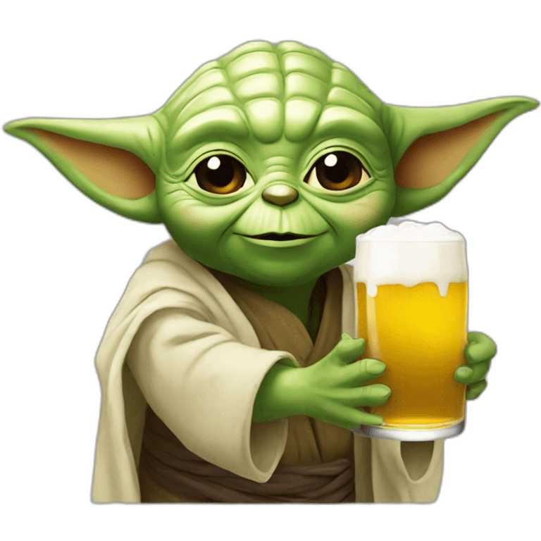 Yoda happy drink beer emoji