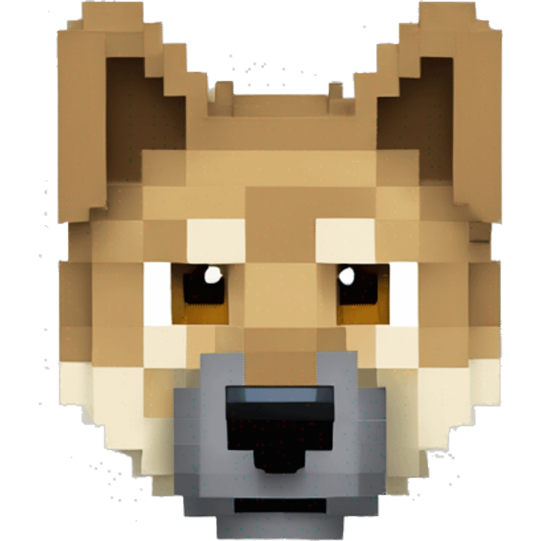 Pixel Minecraft blocky made of blocks wolf tame wolf German shepherd dog Alsatian gsd dog emoji