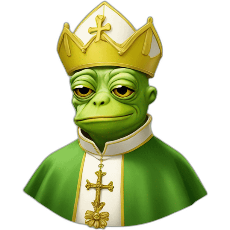 pope Pepe frog yellow emoji