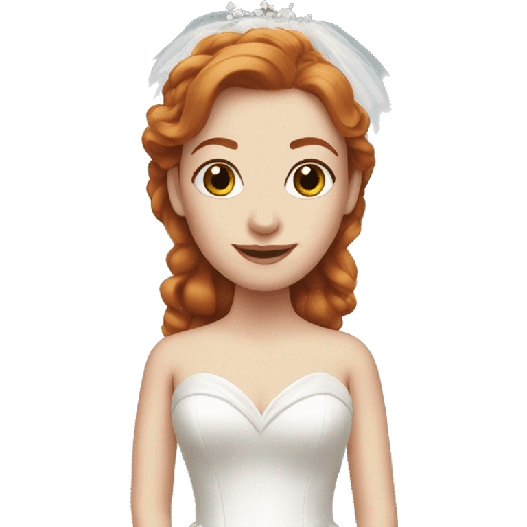 White redhead girl in wedding dress  emoji