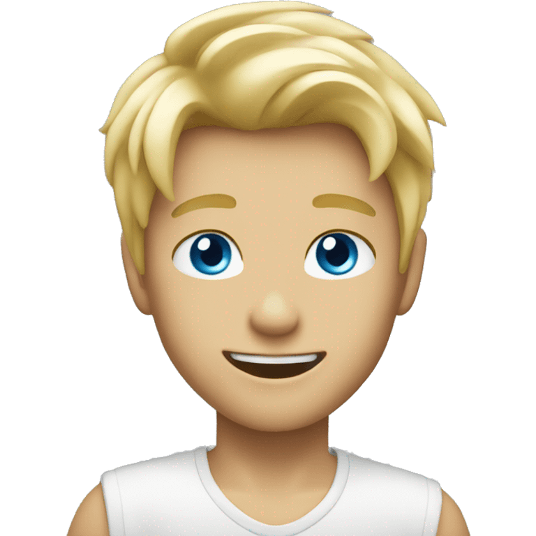 blond boy blue eyes dancing emoji