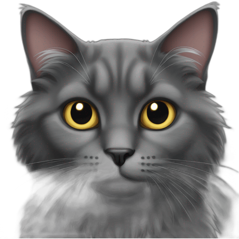 cat fluffy-dark-grey-cat emoji