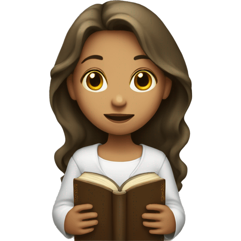 Girl with bible in arms emoji