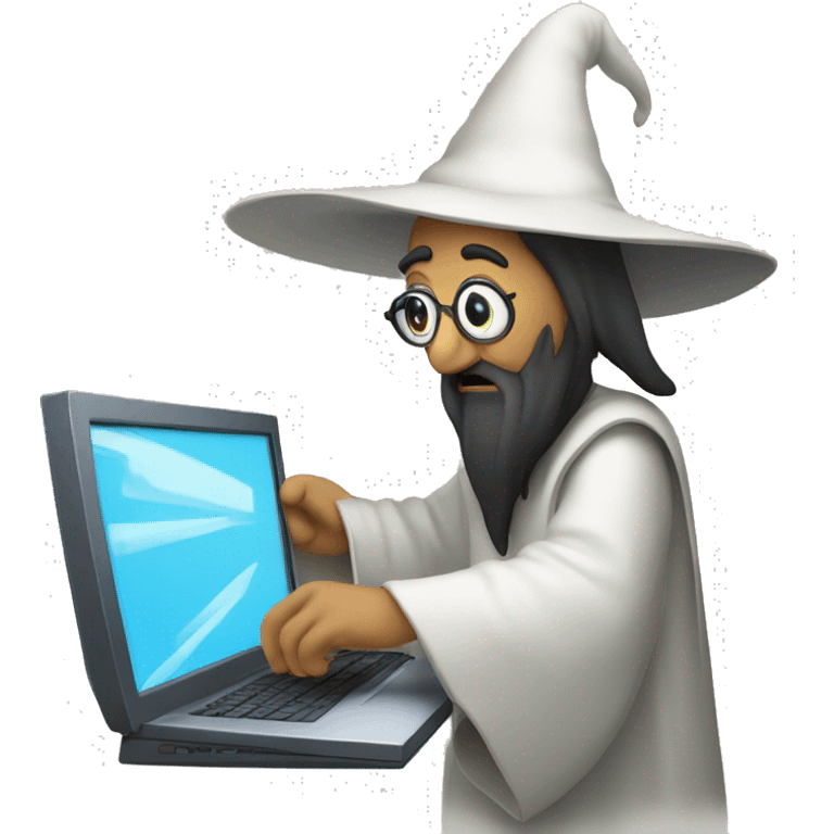 computer wizard searching the internet emoji