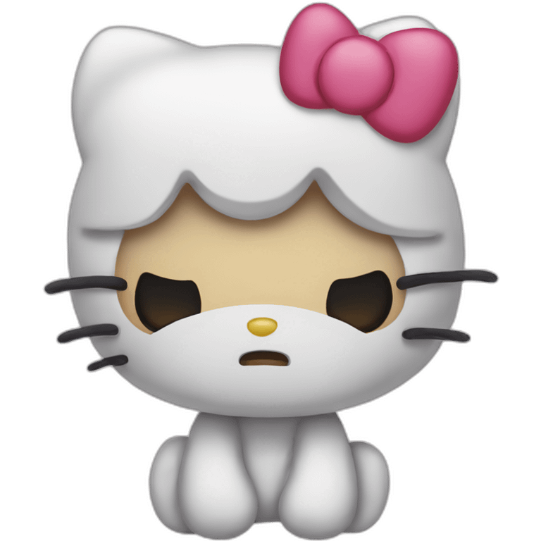 Hello kitty sad tear running down emoji