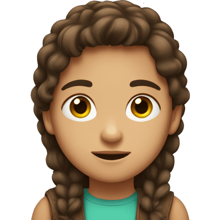 A girl with brown hair and Mexican boy emoji