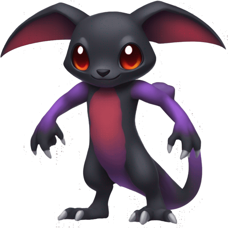 Cute cool dark black red purple animal hybrid Fakemon full body emoji