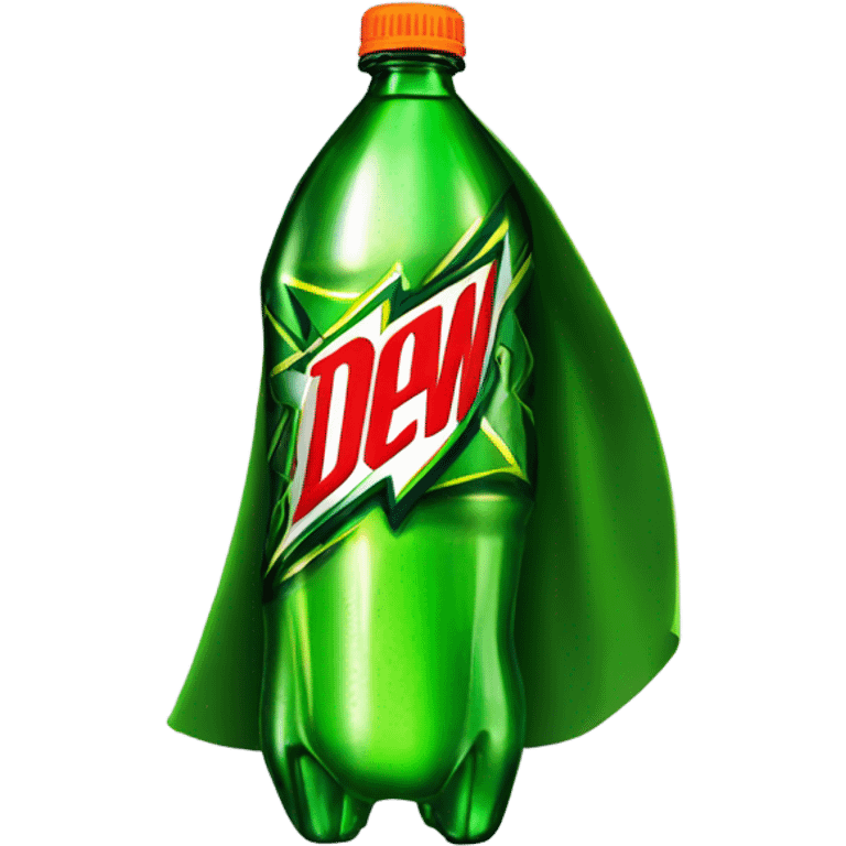 Mountain Dew bottle with a cape emoji