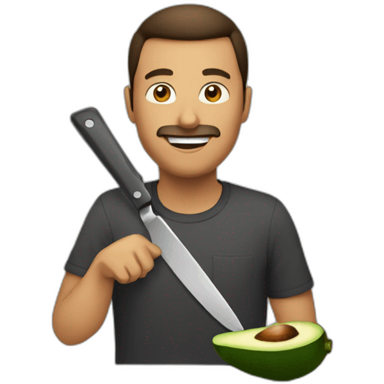 Man cutting avicado emoji