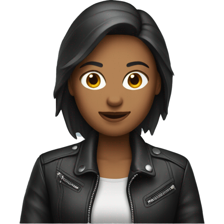 leather jacket woman emoji