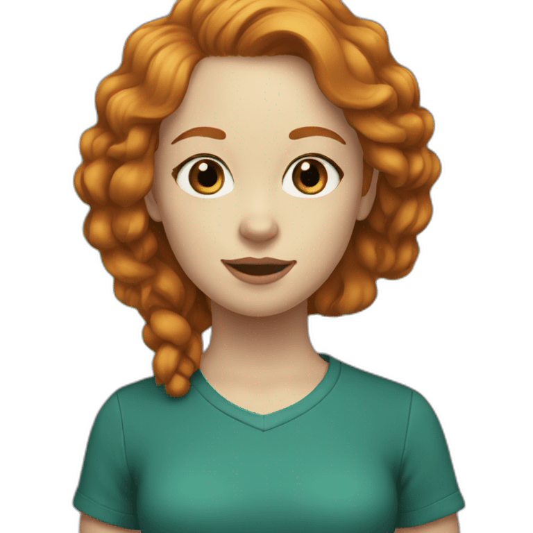 ginger-girl-with-brown-eyes-wearing-teal-with-her-black-labrador emoji