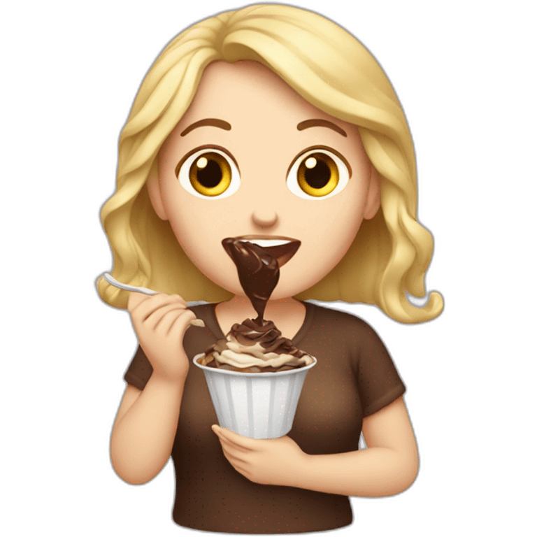 white women eating chocolate emoji