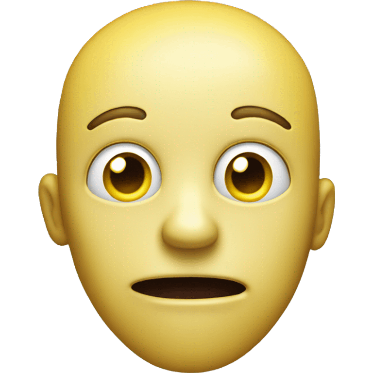 Yellow emoji open mouth no teeth with eyes looking up and whites of eyes showing emoji