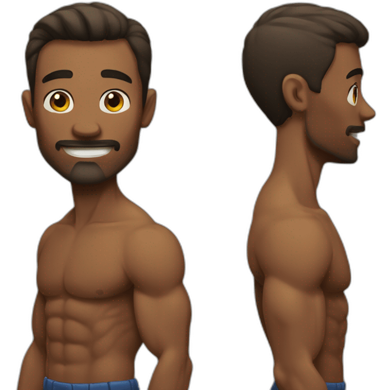 muscular man with one skinny arm emoji