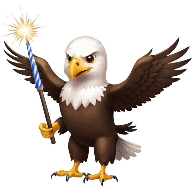 Bald eagle with two sparklers emoji