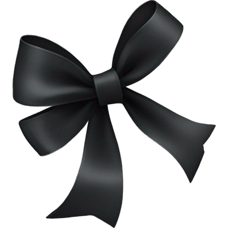 Thin ribbon black color bow emoji