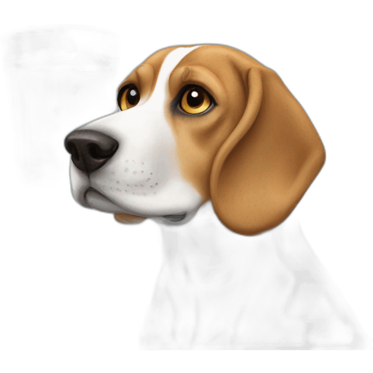 water-drinking beagle emoji