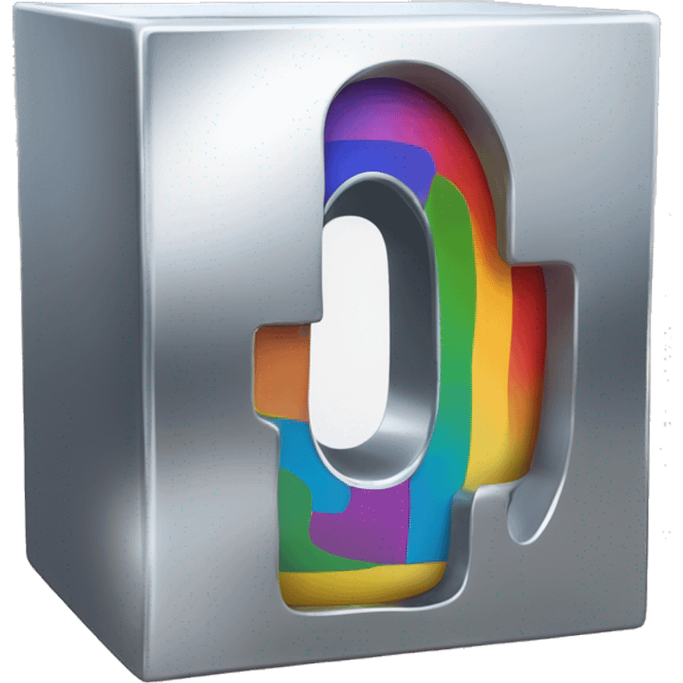 Full chrome instagram 3d logo emoji