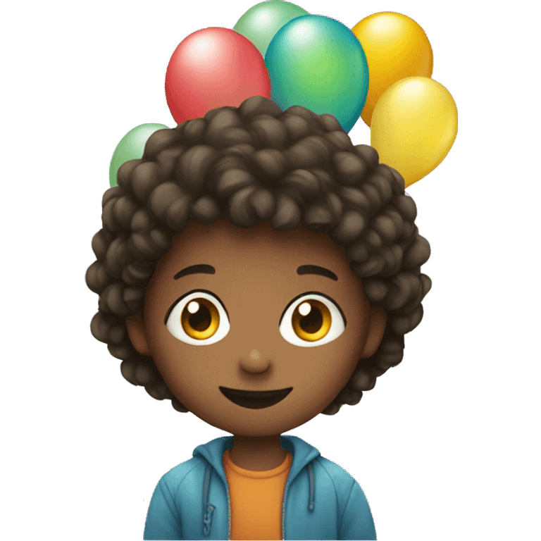 child with balloons emoji