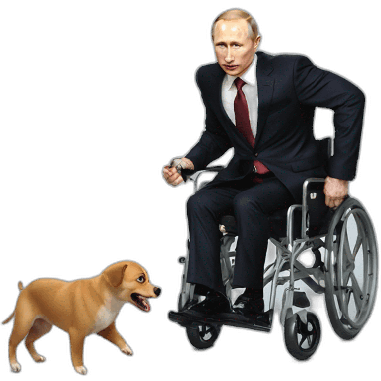 vladimir putin holding meatcube small jumping wheelchair blod emoji